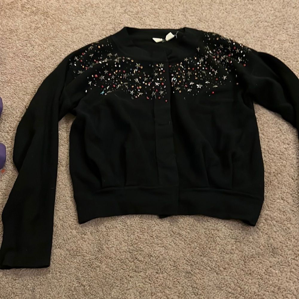 Moth Xs black beaded cardigan